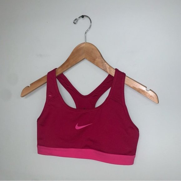 Nike Pro Classic Sports Bra Size Small‎  Dark Fireberry Hot Pink Medium Support - Picture 3 of 9